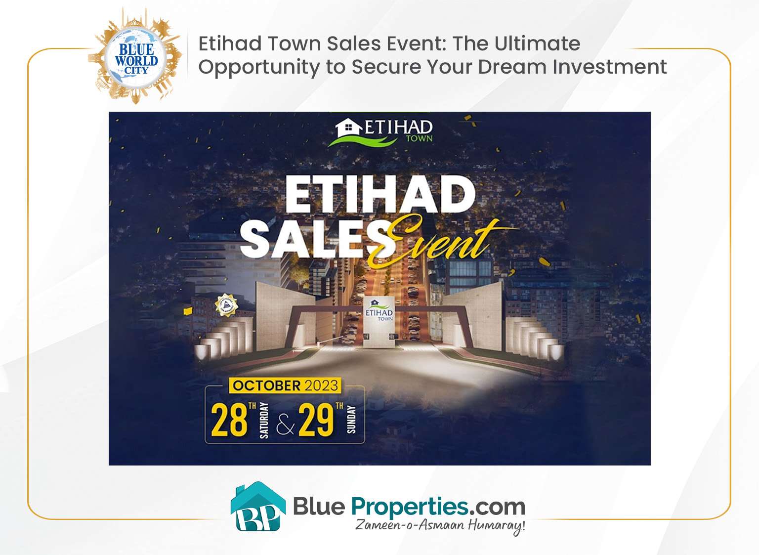 You are currently viewing Etihad Town Sales Event: The Ultimate Opportunity to Secure Your Dream Investment