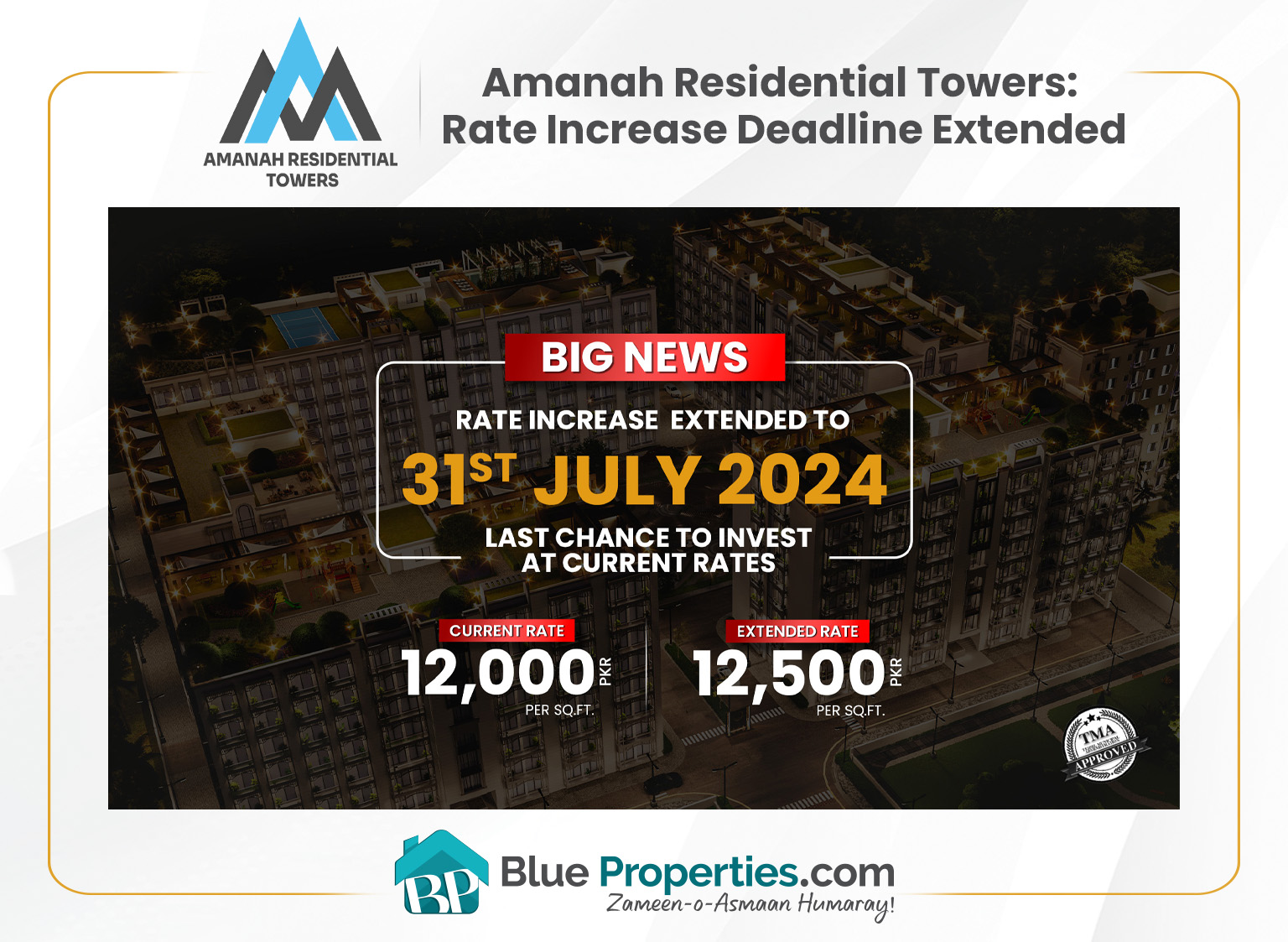 Read more about the article Amanah Residential Towers: Rate Increase Deadline Extended