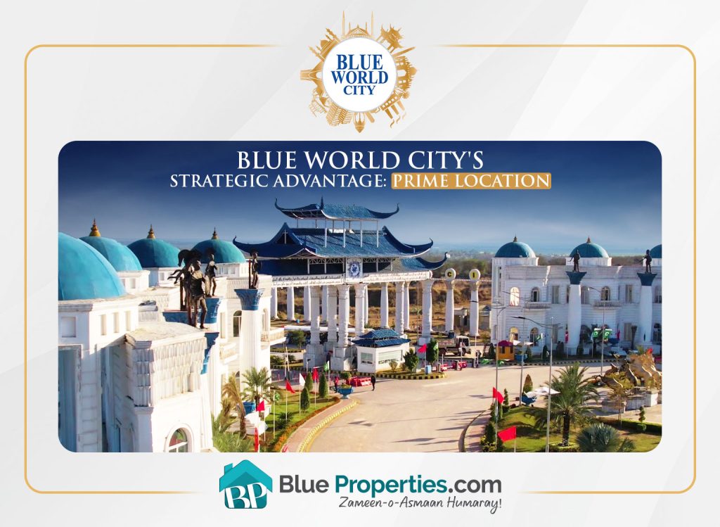 Blue world city strategic location