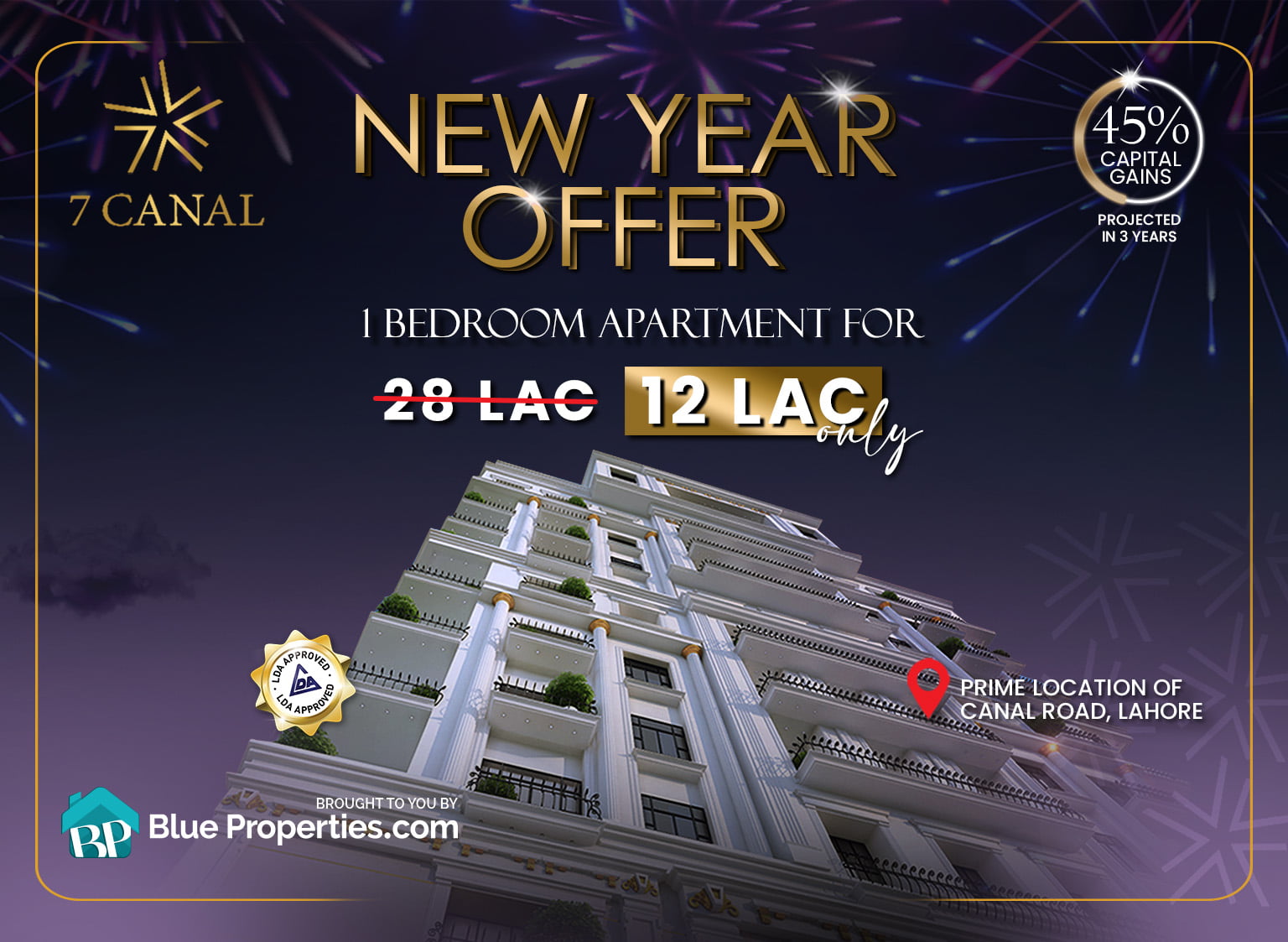 You are currently viewing 7 Canal New Year Offer: 1-Bedroom Apartment for Only 12 Lacs